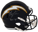 Ryan Leaf Signed Chargers T/B Navy Riddell Full Size Speed Replica Helmet w/Bolt Up