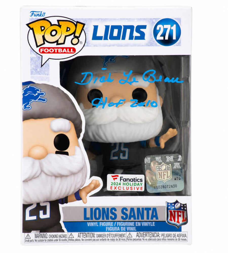 Dick LeBeau Signed Detroit Lions SANTA Funko Pop Doll #271 w/HOF 2010