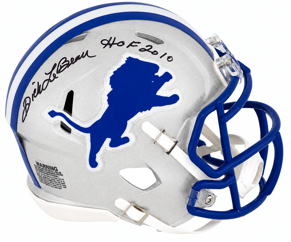 Dick LeBeau Signed Detroit Lions Throwback Riddell Speed Mini Helmet w/HOF 2010