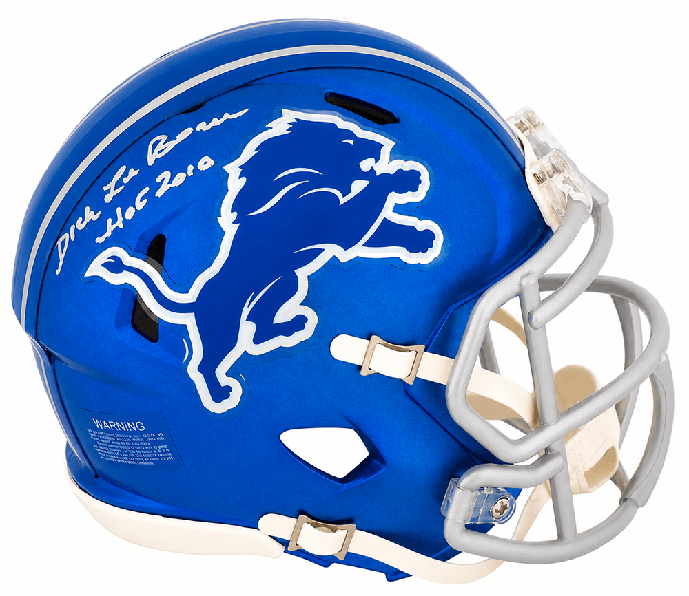 Dick LeBeau Signed Detroit Lions FLASH Riddell Speed Mini Helmet w/HOF 2010