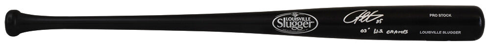 Derrek Lee Signed Louisville Slugger Black Pro Stock Baseball Bat w/03 WS Champs