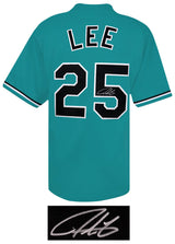 Derrek Lee Signed Teal Throwback Custom Baseball Jersey