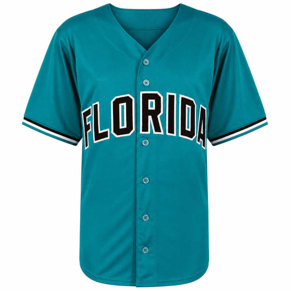 Derrek Lee Signed Teal Throwback Custom Baseball Jersey w/03 WS Champs