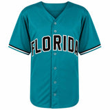 Derrek Lee Signed Teal Throwback Custom Baseball Jersey w/03 WS Champs