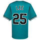 Derrek Lee Signed Teal Throwback Custom Baseball Jersey w/03 WS Champs