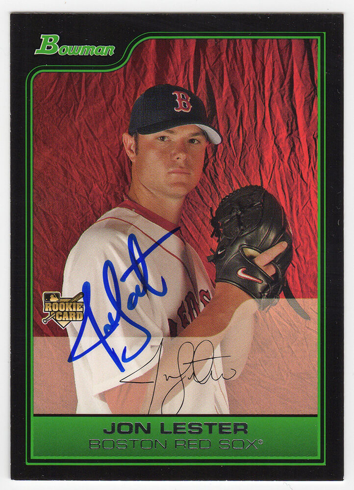 Jon Lester Signed Boston Red Sox 2006 Bowman Draft Rookie Baseball Card #BDP22