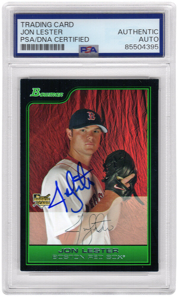 Jon Lester Signed Boston Red Sox 2006 Bowman Draft Rookie Baseball Card #BDP22 - (PSA Encapsulated)