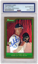 Jon Lester Signed Boston Red Sox 2006 Bowman Draft Gold Rookie Baseball Card #BDP22 - (PSA Encapsulated)