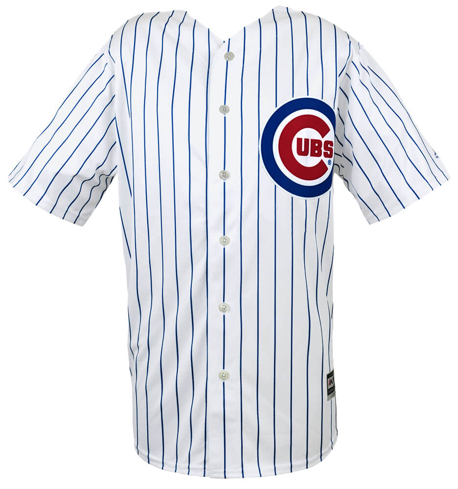 Jon Lester Signed Chicago Cubs White Pinstripe Majestic Replica Baseball Jersey w/16 WS Champs