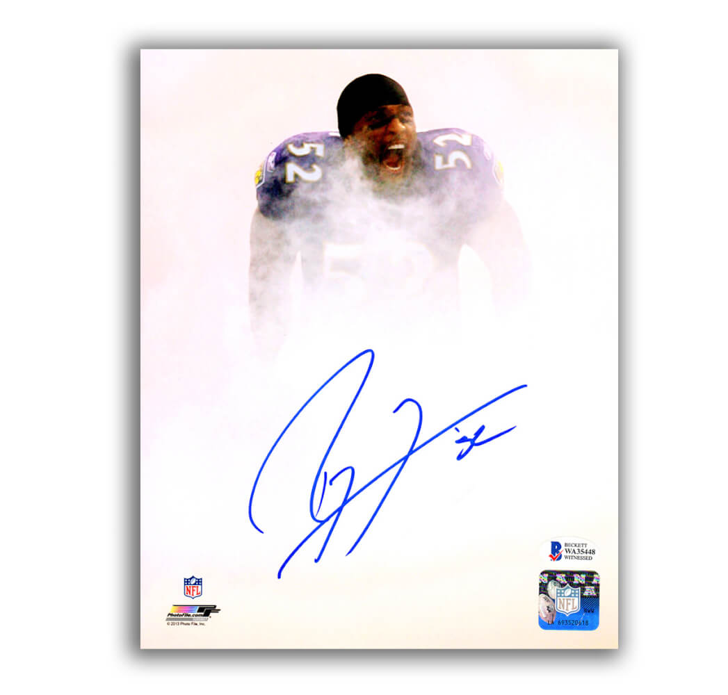 Ray Lewis Signed Baltimore Ravens Smoke 8x10 Photo (Beckett)