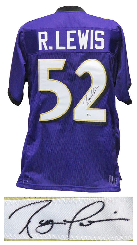 Ray Lewis Signed Purple Custom Football Jersey (Beckett Hologram)