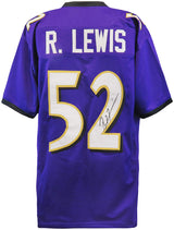 Ray Lewis Signed Purple Custom Football Jersey