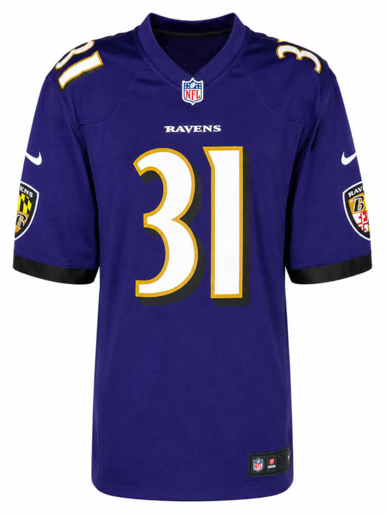 Jamal Lewis Signed Baltimore Ravens Purple Nike Replica Football Jersey