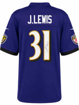 Jamal Lewis Signed Baltimore Ravens Purple Nike Replica Football Jersey