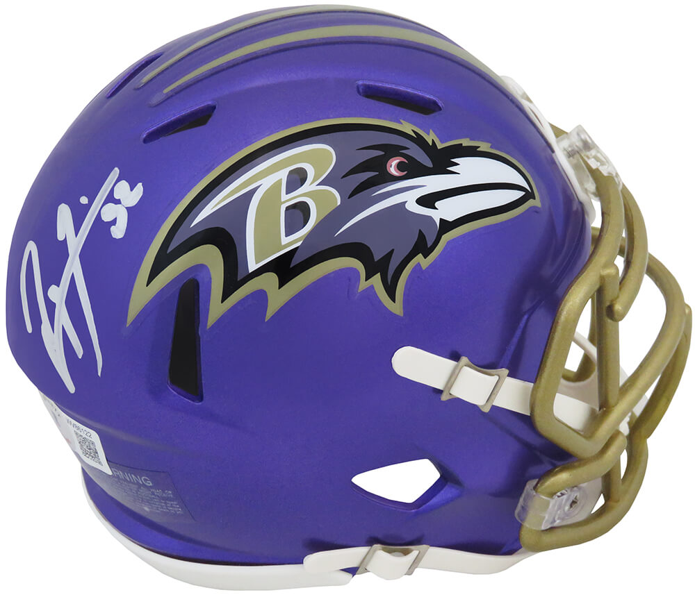 Ray Lewis Signed Baltimore Ravens FLASH Riddell Speed Mini Helmet (Beckett)