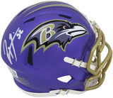 Ray Lewis Signed Baltimore Ravens FLASH Riddell Speed Mini Helmet (Beckett)