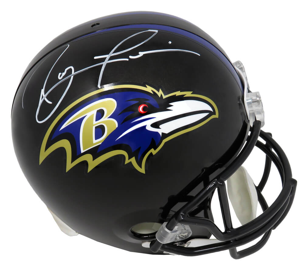 Ray Lewis Signed Baltimore Ravens Riddell Full-Size Replica Helmet (Beckett)