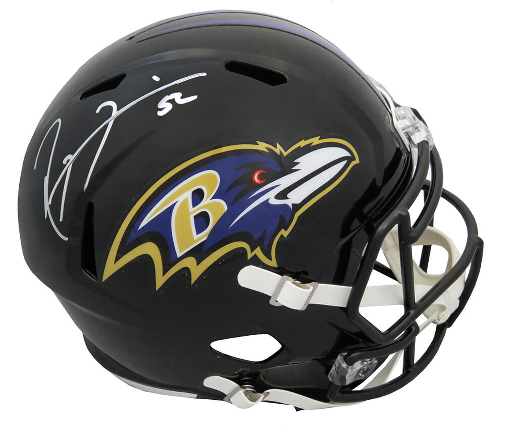 Ray Lewis Signed Baltimore Ravens Riddell Full Size Speed Replica Helmet