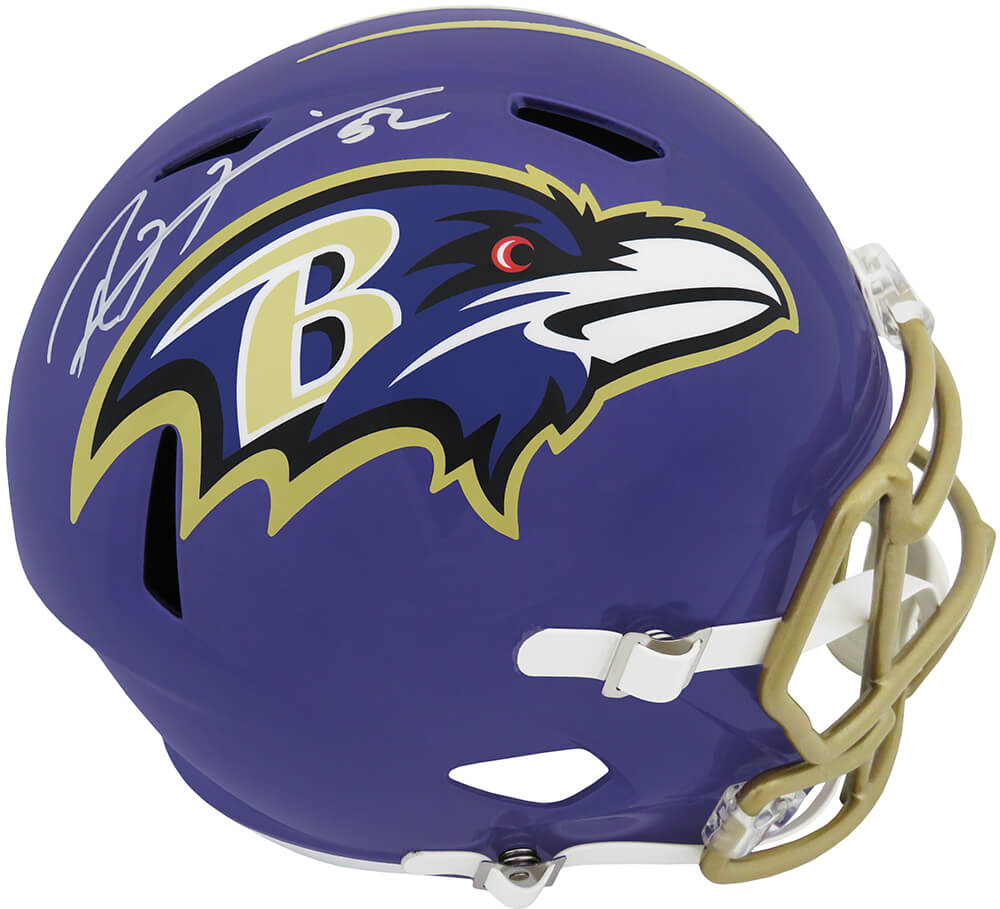 Ray Lewis Signed Baltimore Ravens FLASH Riddell Full Size Speed Replica Helmet