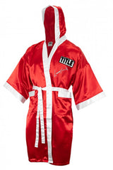 Lennox Lewis Signed Title Red Boxing Robe With Hood