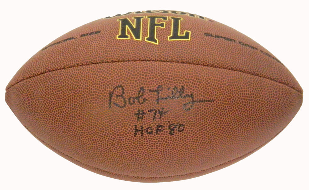 Bob Lilly Signed Wilson NFL Super Grip Full-Size Football w/HOF'80