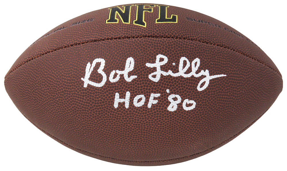 Bob Lilly Signed Wilson Super Grip Full Size NFL Football w/HOF'80