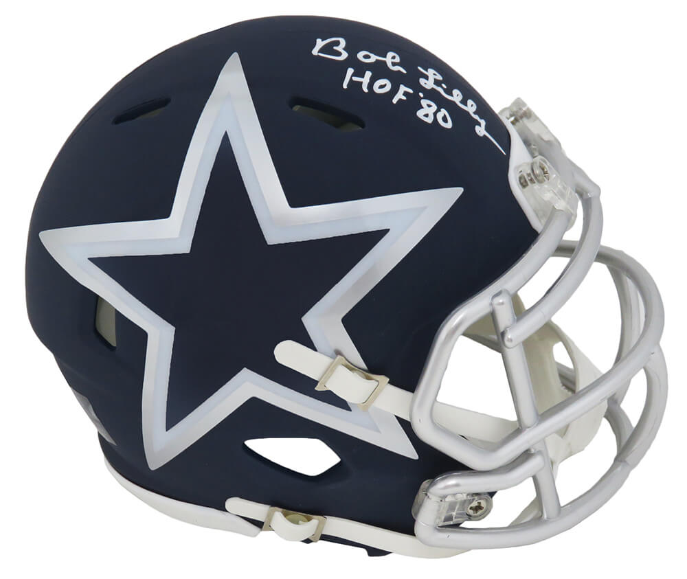 Bob Lilly Signed Dallas Cowboys AMP Alternate Series Riddell Speed Mini Helmet w/HOF'80