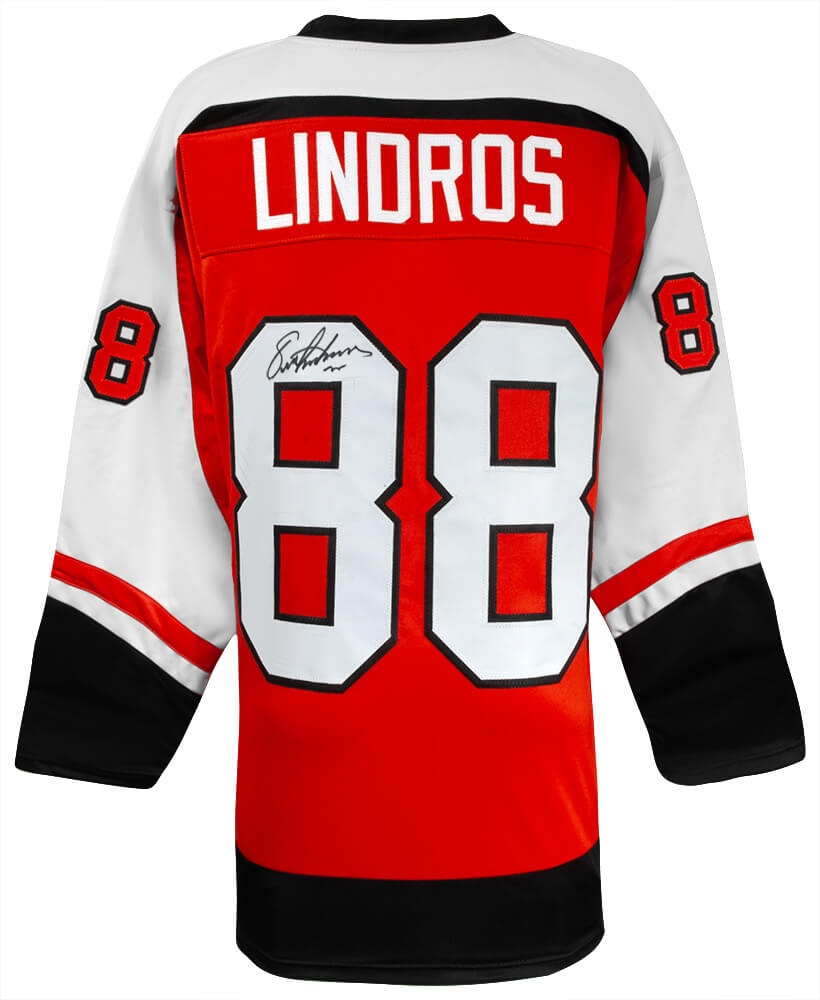 Eric Lindros Signed Orange Custom Hockey Jersey