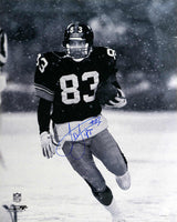 Louis Lipps Signed Pittsburgh Steelers B&W Black Jersey Action 16x20 Photo