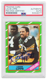 Louis Lipps Signed Pittsburgh Steelers 1986 Topps Football Card #284 - (PSA Encapsulated)