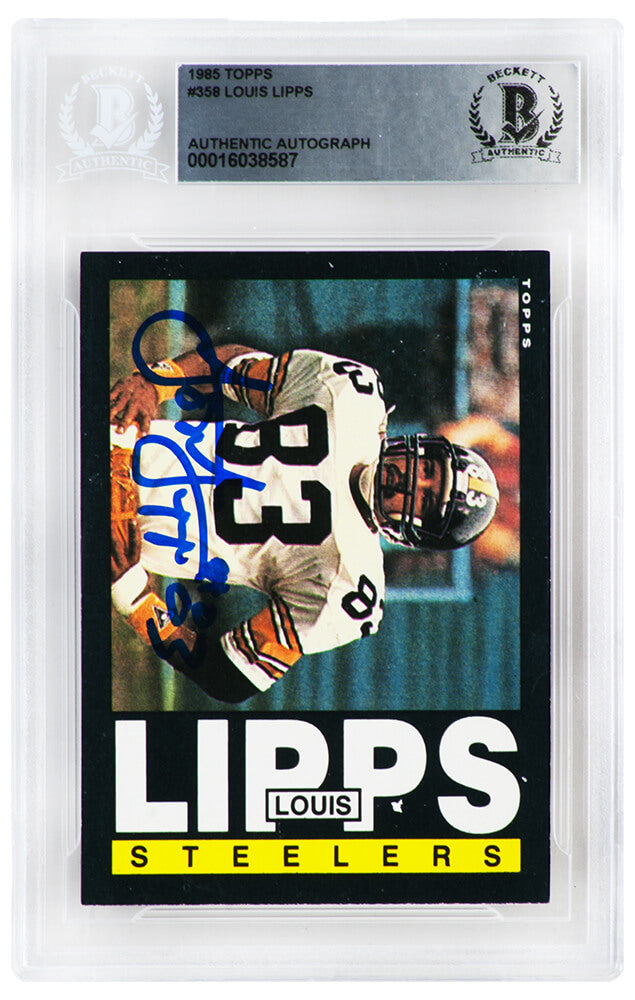 Louis Lipps Signed Pittsburgh Steelers 1985 Topps Rookie Football Card #358 - (Beckett Encapsulated)