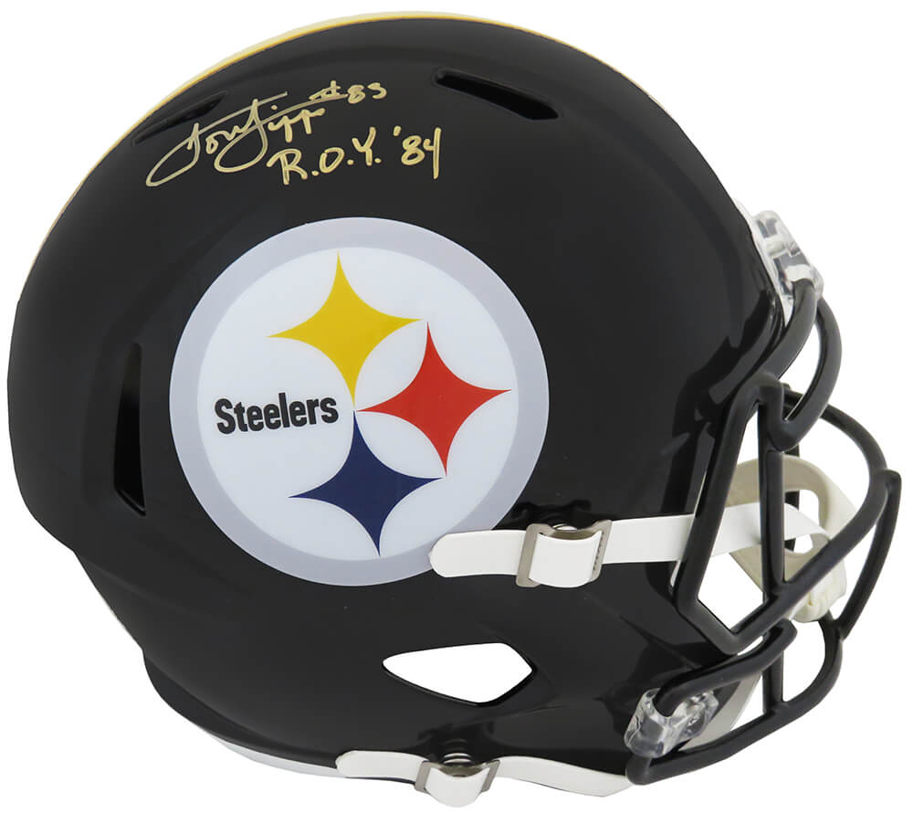 Louis Lipps Signed Pittsburgh Steelers Riddell Full Size Speed Replica Helmet w/ROY'84