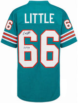 Larry Little Signed Teal T/B Custom Football Jersey w/HOF'93