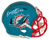 Larry Little Signed Dolphins FLASH Riddell Speed Mini Helmet W/HOF'93