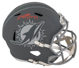 Larry Little Signed Miami Dolphins SLATE Riddell Full Size Speed Replica Helmet w/HOF'93