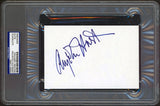 The Addams Family Anjelica Huston Authentic Signed 4x6 Index Card BAS Slabbed