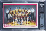 Magic Johnson Authentic Signed 1980 Topps 5x7 Team Poster #8 Card BAS Slabbed