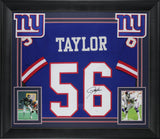 Lawrence Taylor Authentic Signed Blue Pro Style Framed Jersey BAS or JSA Wit