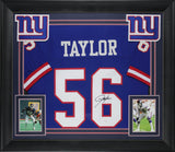 Lawrence Taylor Authentic Signed Blue Pro Style Framed Jersey BAS or JSA Wit