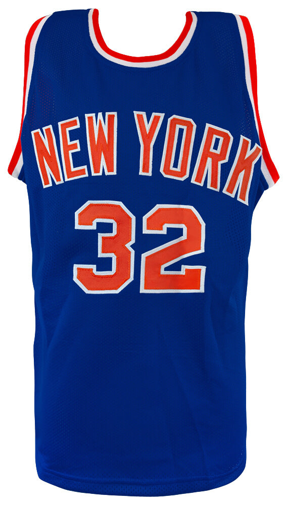 Jerry Lucas Signed Blue Custom Basketball Jersey w/HOF 1980