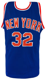 Jerry Lucas Signed Blue Custom Basketball Jersey w/HOF 1980