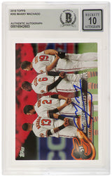 Manny Machado Signed Baltimore Orioles 2018 Topps Baseball Card #292  (Beckett / Auto Grade 10)