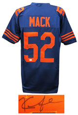 Khalil Mack Signed Navy Throwback Custom Football Jersey (JSA)