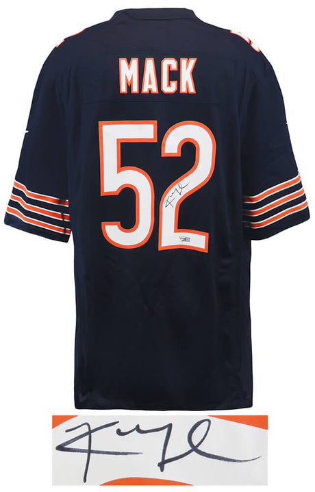 Khalil Mack Signed Chicago Bears Nike Navy Replica Football Jersey (Fanatics)