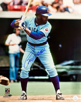 Bill Madlock Signed Chicago Cubs Blue Jersey Batting 16x20 Photo