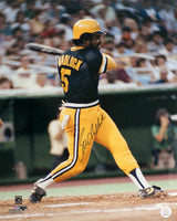 Bill Madlock Signed Pittsburgh Pirates Black Jersey Swinging 16x20 Photo