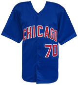 Joe Maddon Signed Blue Custom Baseball Jersey w/2016 WS Champs