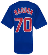 Joe Maddon Signed Blue Custom Baseball Jersey w/2016 WS Champs