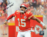 Pat (Patrick) Mahomes Sr. Signed Kansas City Chiefs Patrick Mahomes Celebration 8x10 Photo w/Who's Your Daddy?