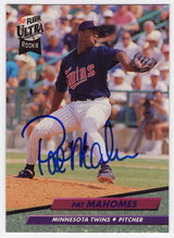 Pat (Patrick) Mahomes Sr. Signed Minnesota Twins 1992 Fleer Ultra Rookie Baseball Card #398